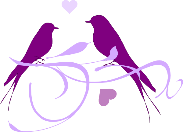 Purple Love Birds Clip Art