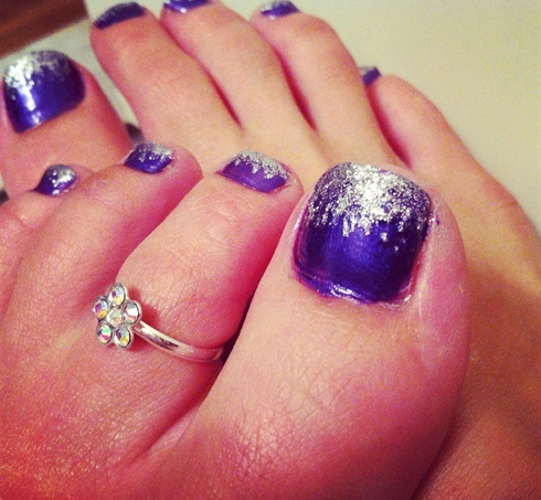 Purple Toe Nail Art Designs