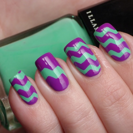 Purple Zig Zag Nail Designs