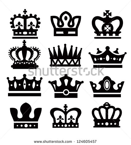 Queen Crown Vector Black and White