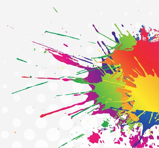 Rainbow Paint Splatter Clip Art