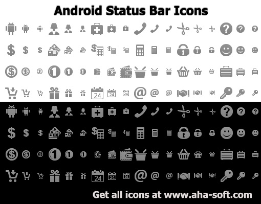 Screen Savers: Android Status Bar Icons Shareware Screen Savers: Android Status Bar Icons Shareware