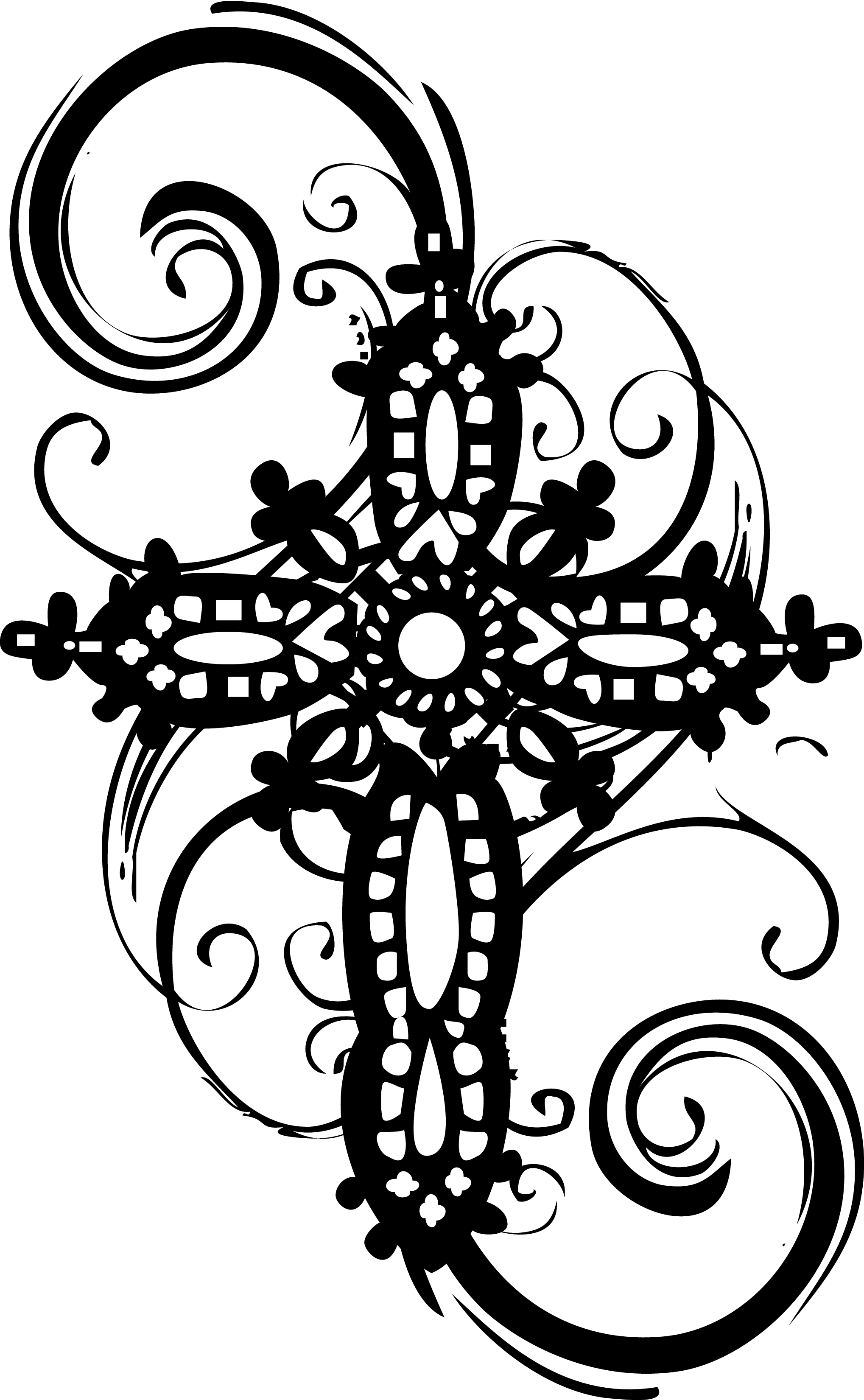 Scroll Cross Clip Art