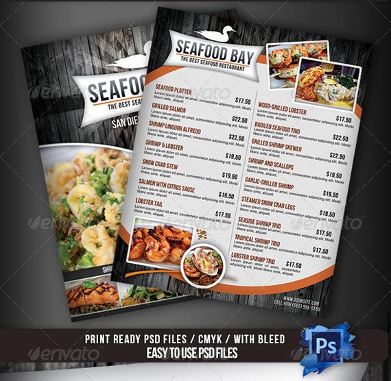 Seafood Restaurant Menu Design