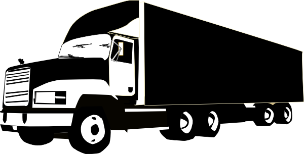 Semi Truck Silhouette Clip Art