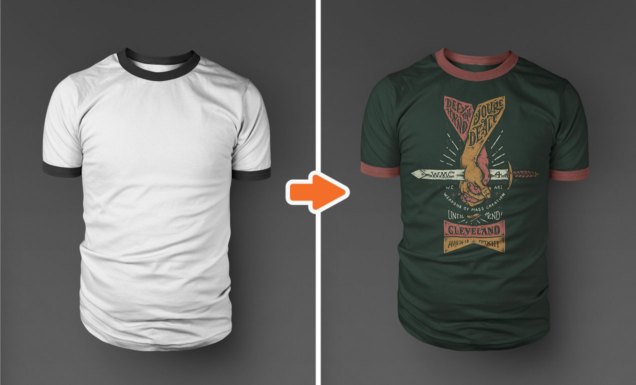 Mockup Kaos Depan Belakang Psd