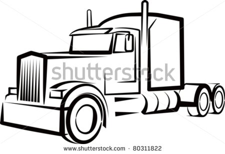 Simple Semi Truck Outline Simple Semi Truck Outline