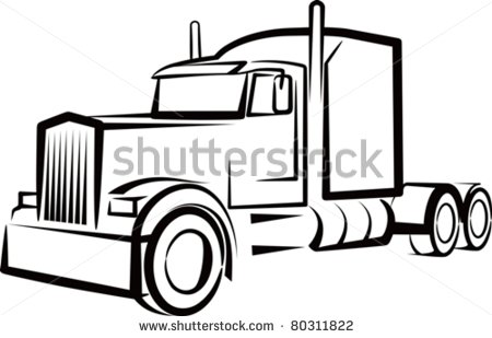 Simple Semi Truck Outline