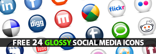 Social Media Icons Glossy