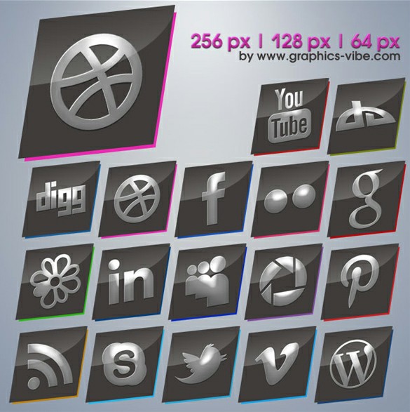 Social Media Icons PSD