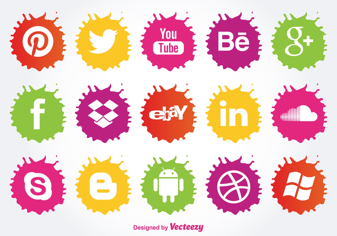 Splatter Social Media Icons