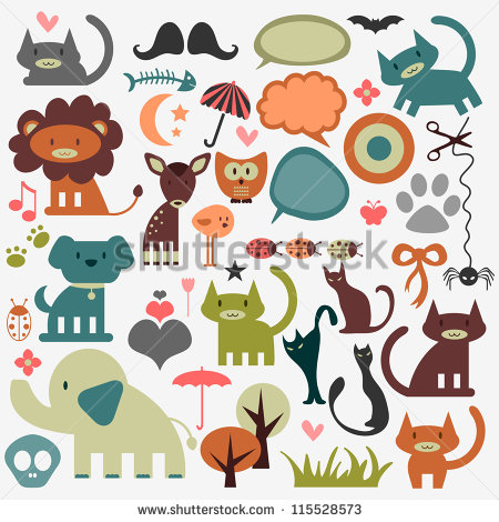 Stock Vector Cute Animals Stock Vector Cute Animals