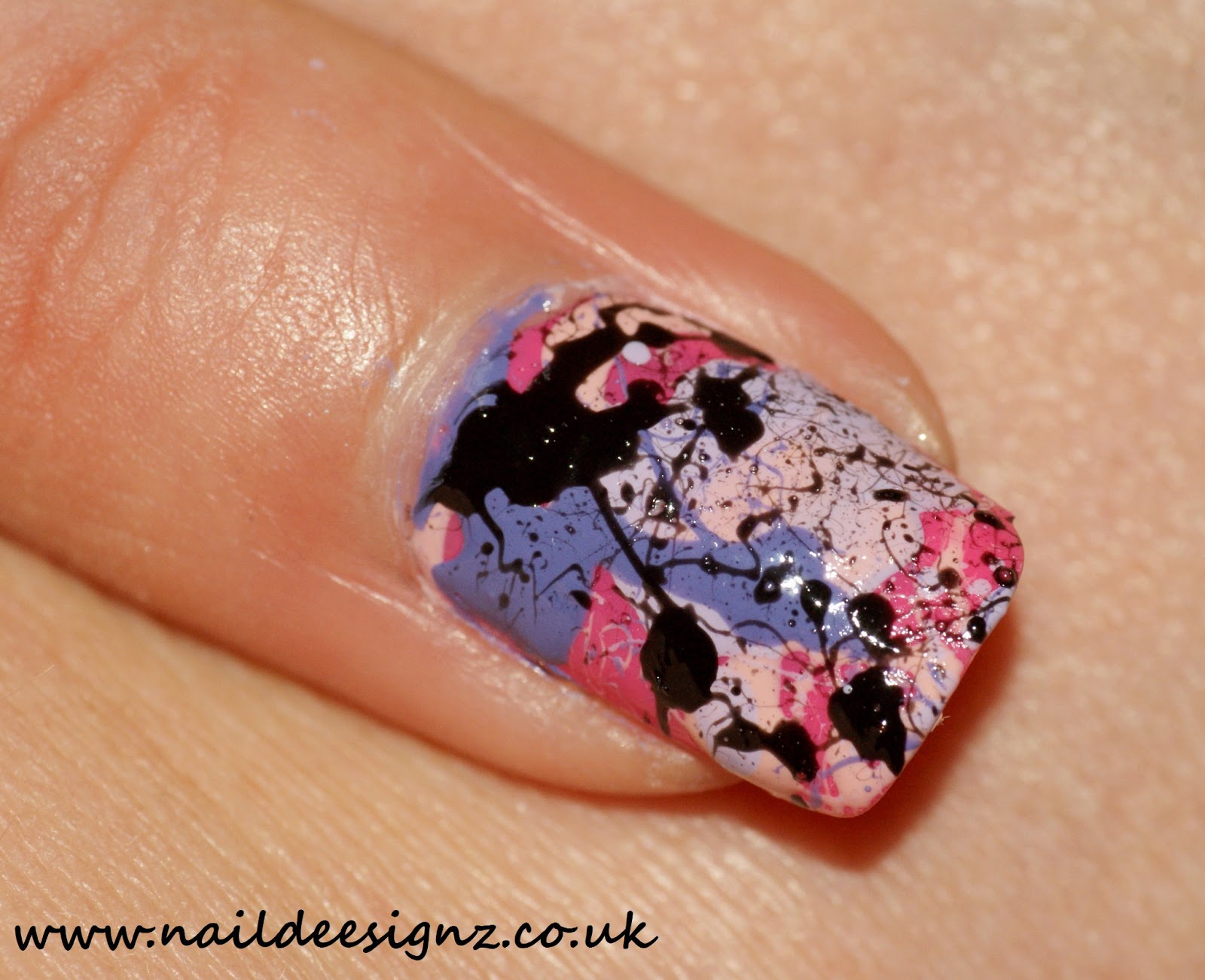 Straw Splatter Nail Designs