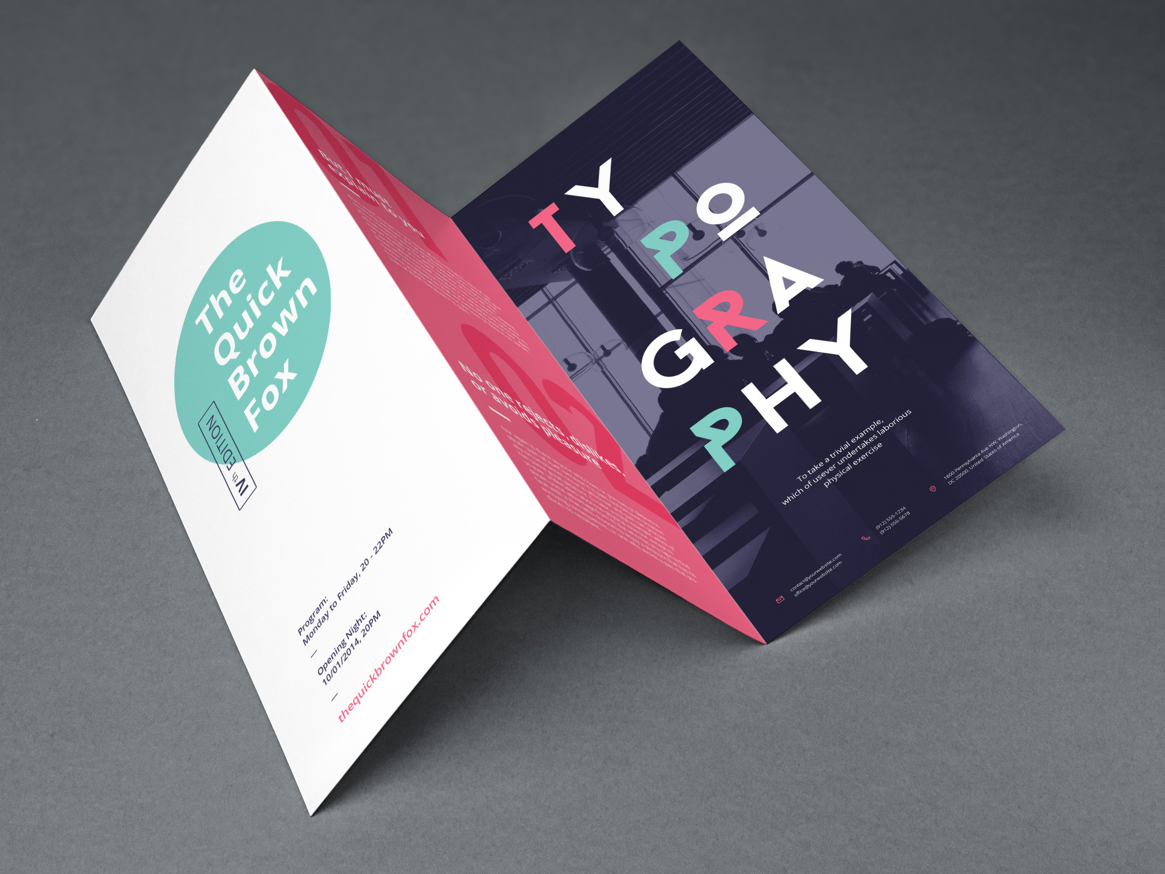 Tri-Fold Brochure Mockup PSD