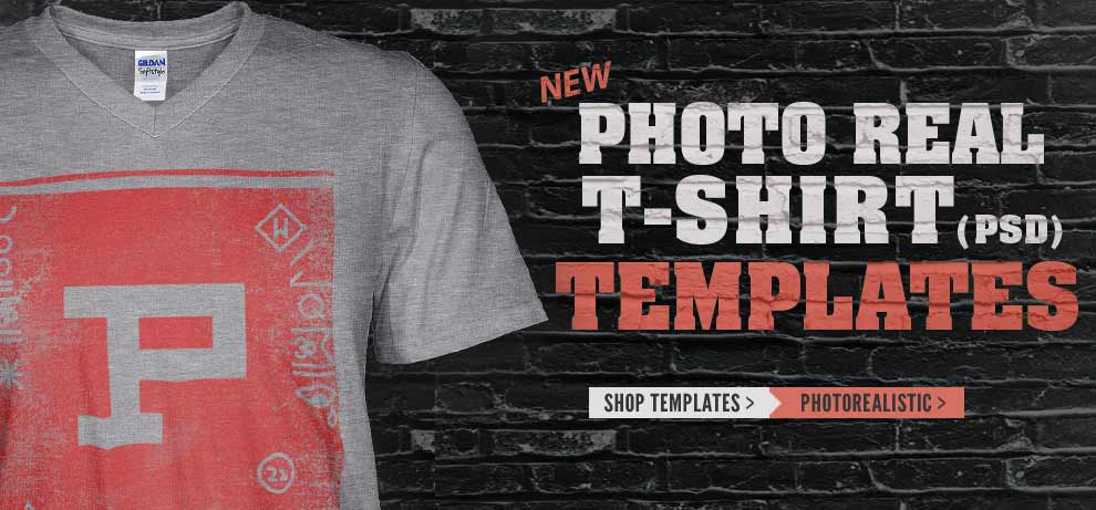 V-Neck Shirt Templates for Photoshop