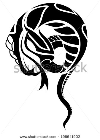 Vector Black and White Snakes