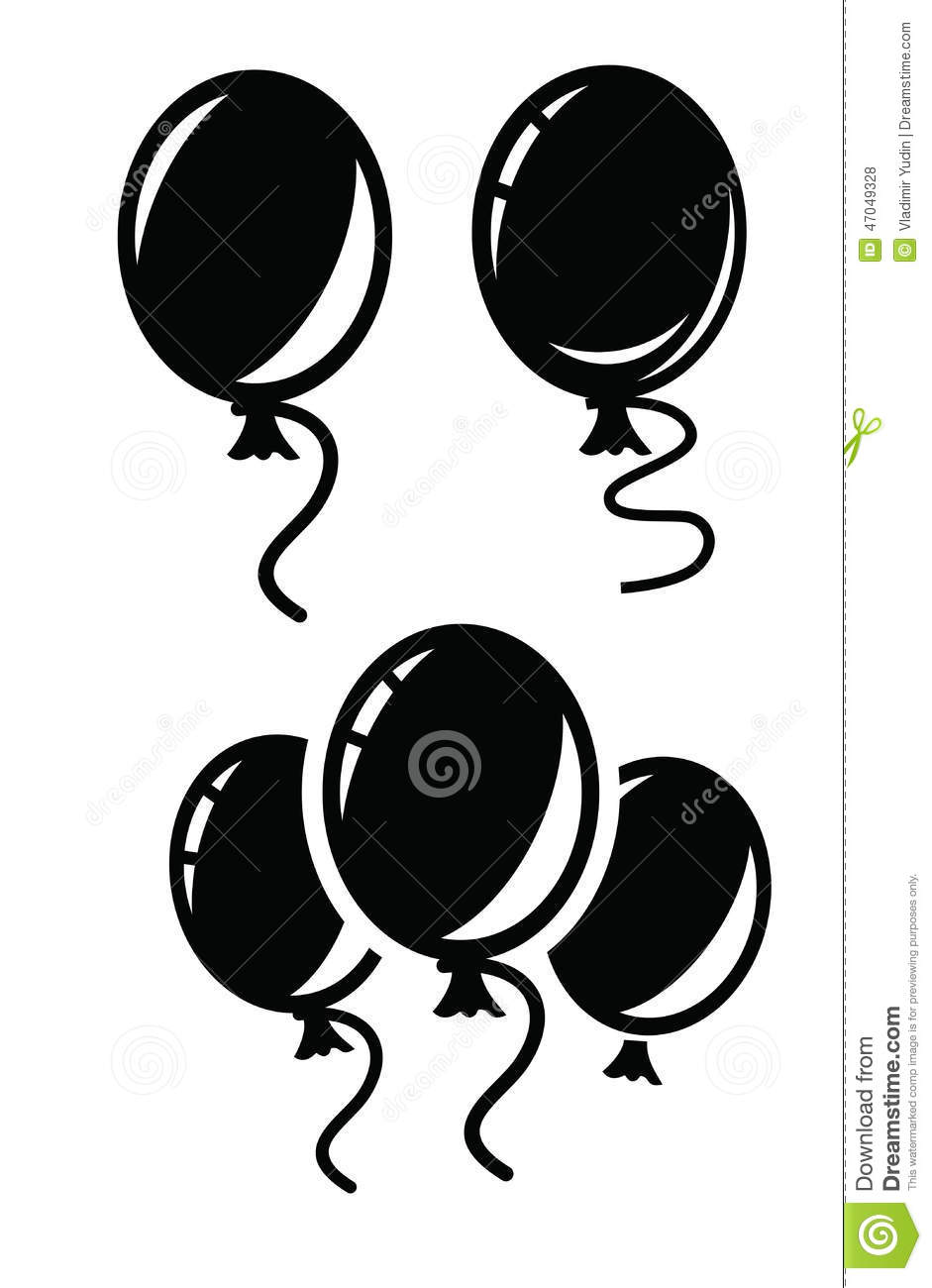 Vector Black Balloons