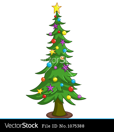 Vector Cartoon Christmas Trees