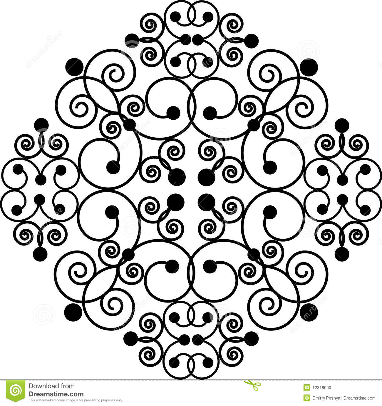 Vector Cross Design Swirly