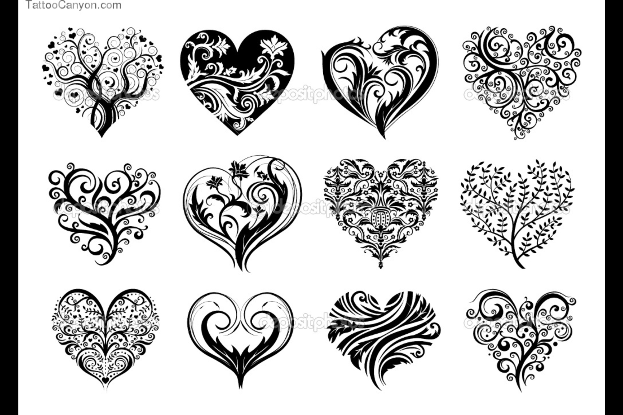 Vector Heart Tattoo Designs Vector Heart Tattoo Designs