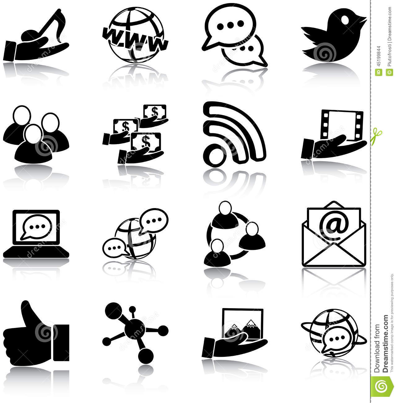 Vector Social Media Icon Silhouettes