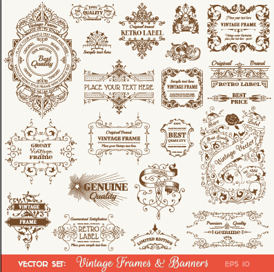 Vintage Label Banner Vectors