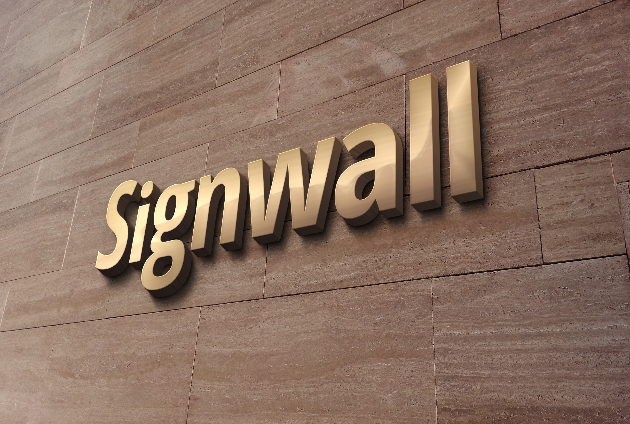 Wall 3D Logo Mockup PSD