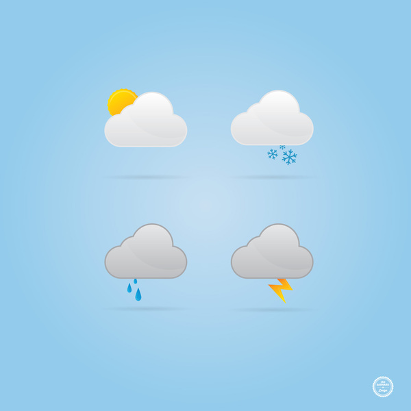 Weather Cloud Vectors Icons
