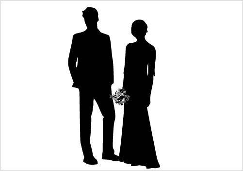 Wedding Couple Silhouette Clip Art