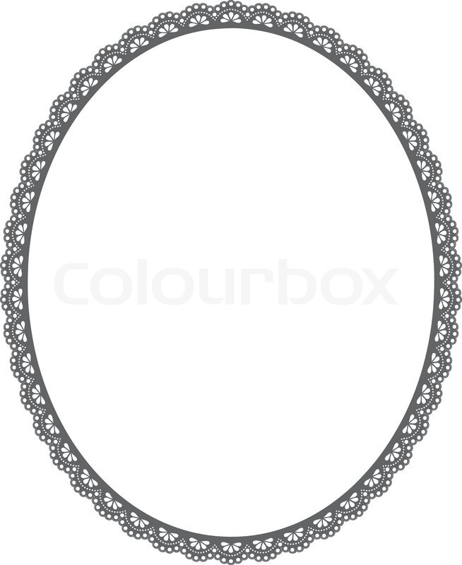 White Oval Frame Vector