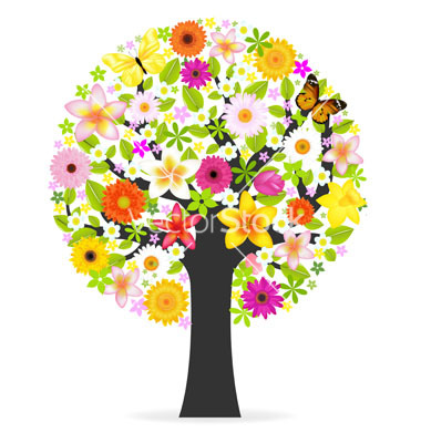 Abstract Flower Vector Tree