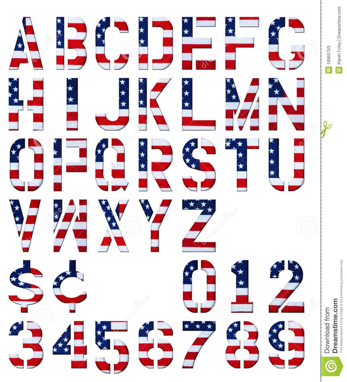 17 American Flag Numbers Font Images