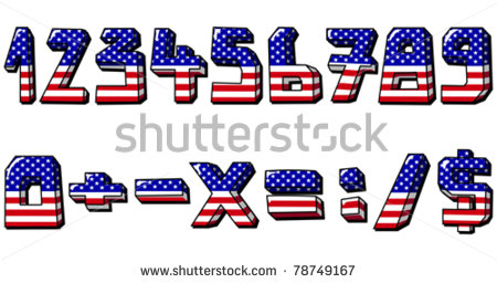 American Flag Clip Art Numbers