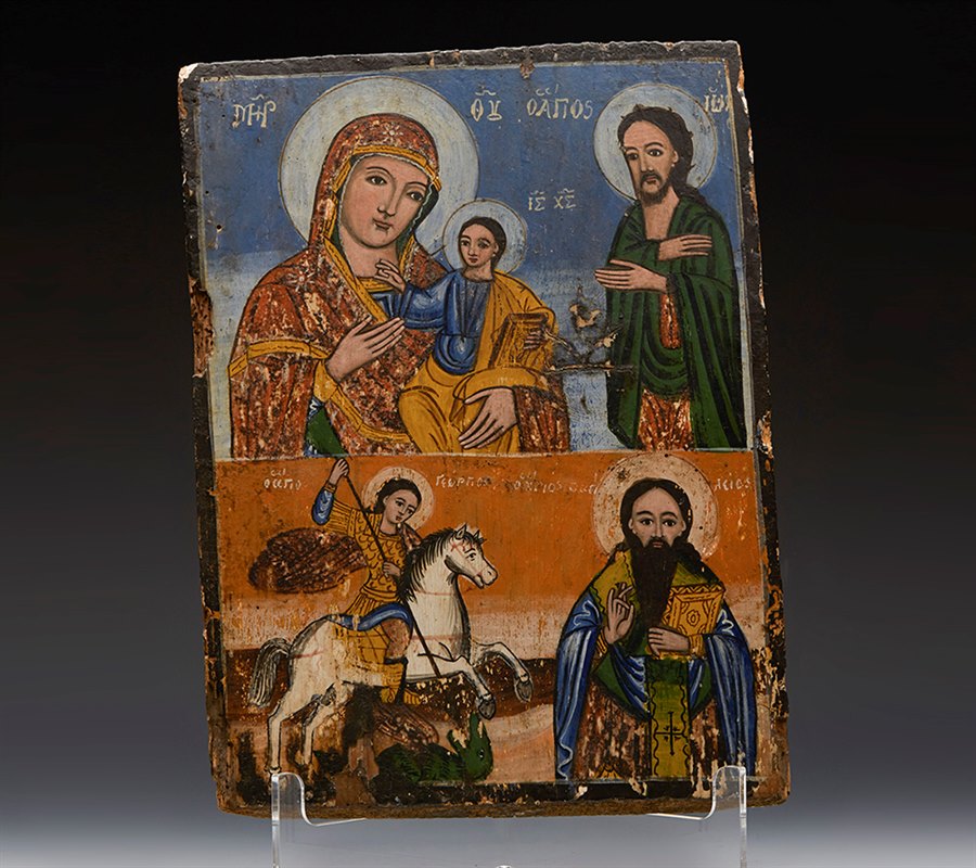 Antique Hand Painted Religious Icons