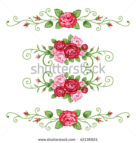 Banner Vector Vintage Roses