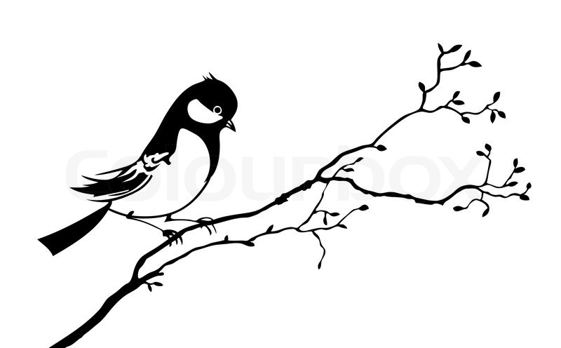 Birds On Branch Silhouette