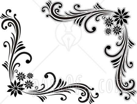 Black and White Corner Border Designs