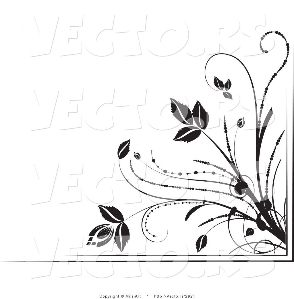 Black and White Flower Border Designs