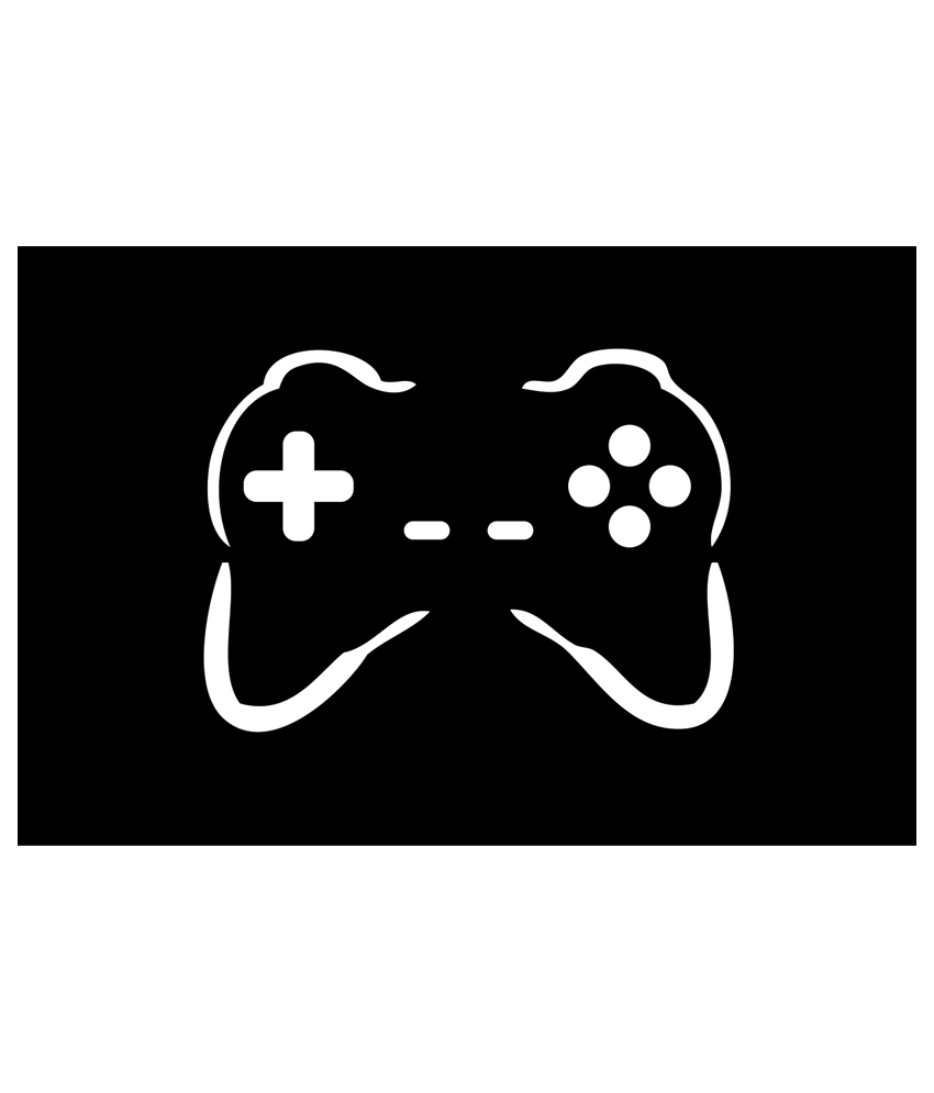 Black and White Game Controller Art