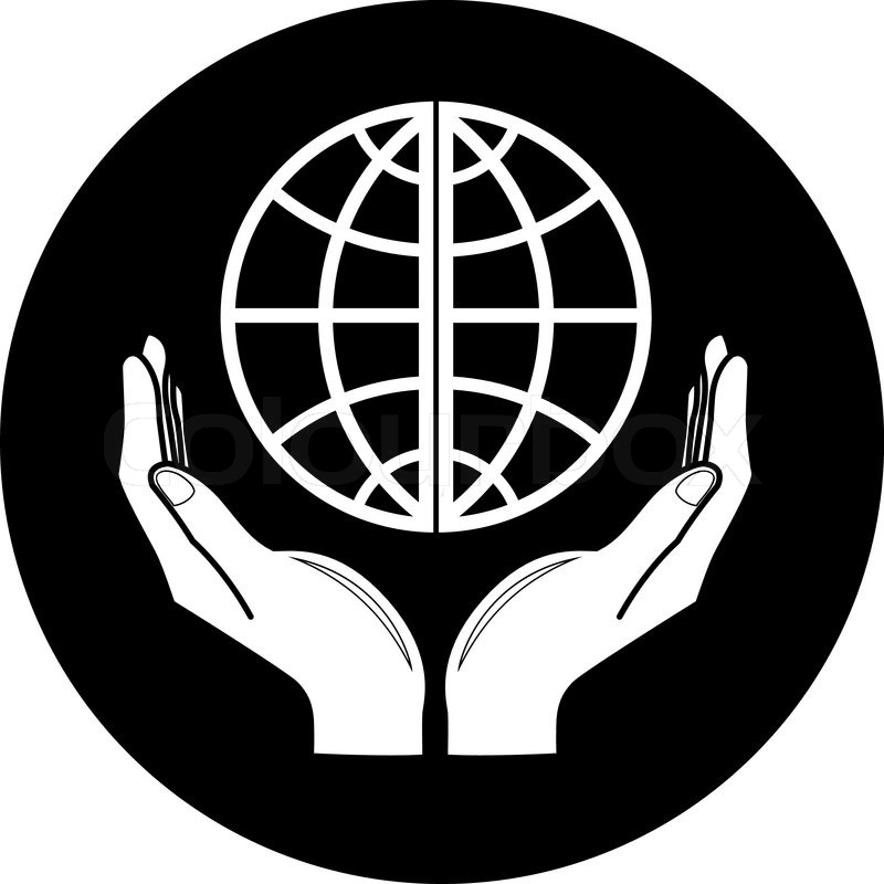 Black and White Globe Icon Black and White Globe Icon