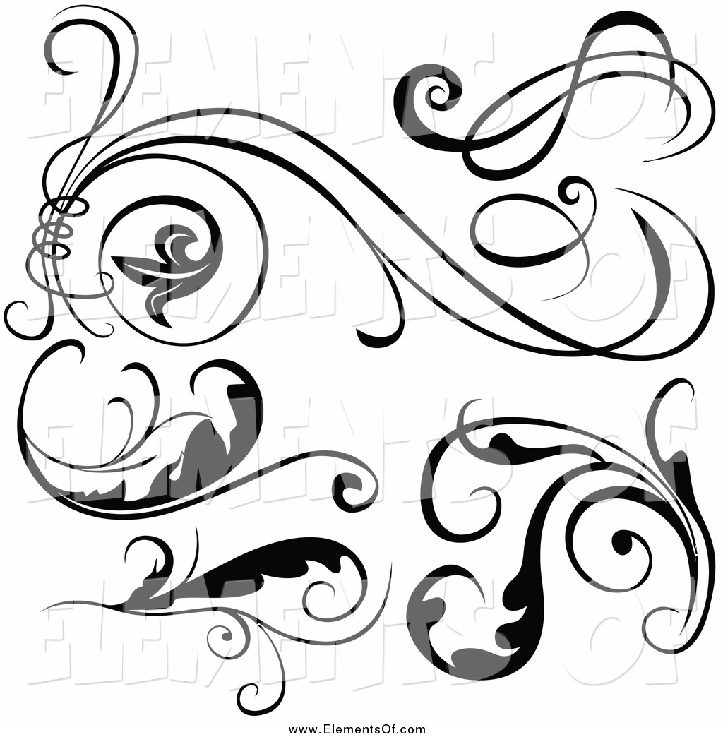 Black and White Scroll Designs