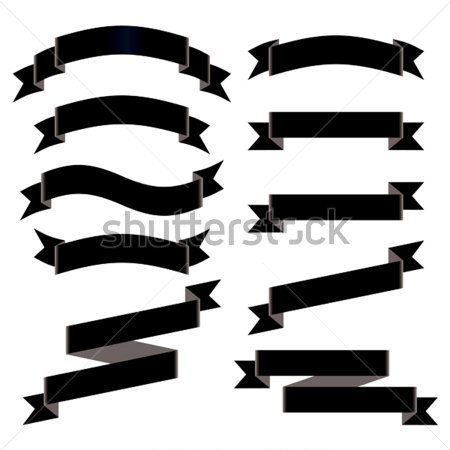 Black Ribbon Banner Vector