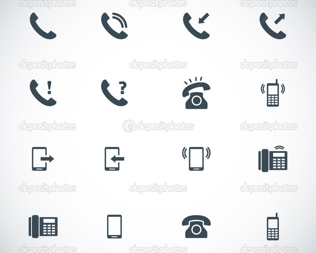 Black Telephone Vector Icons