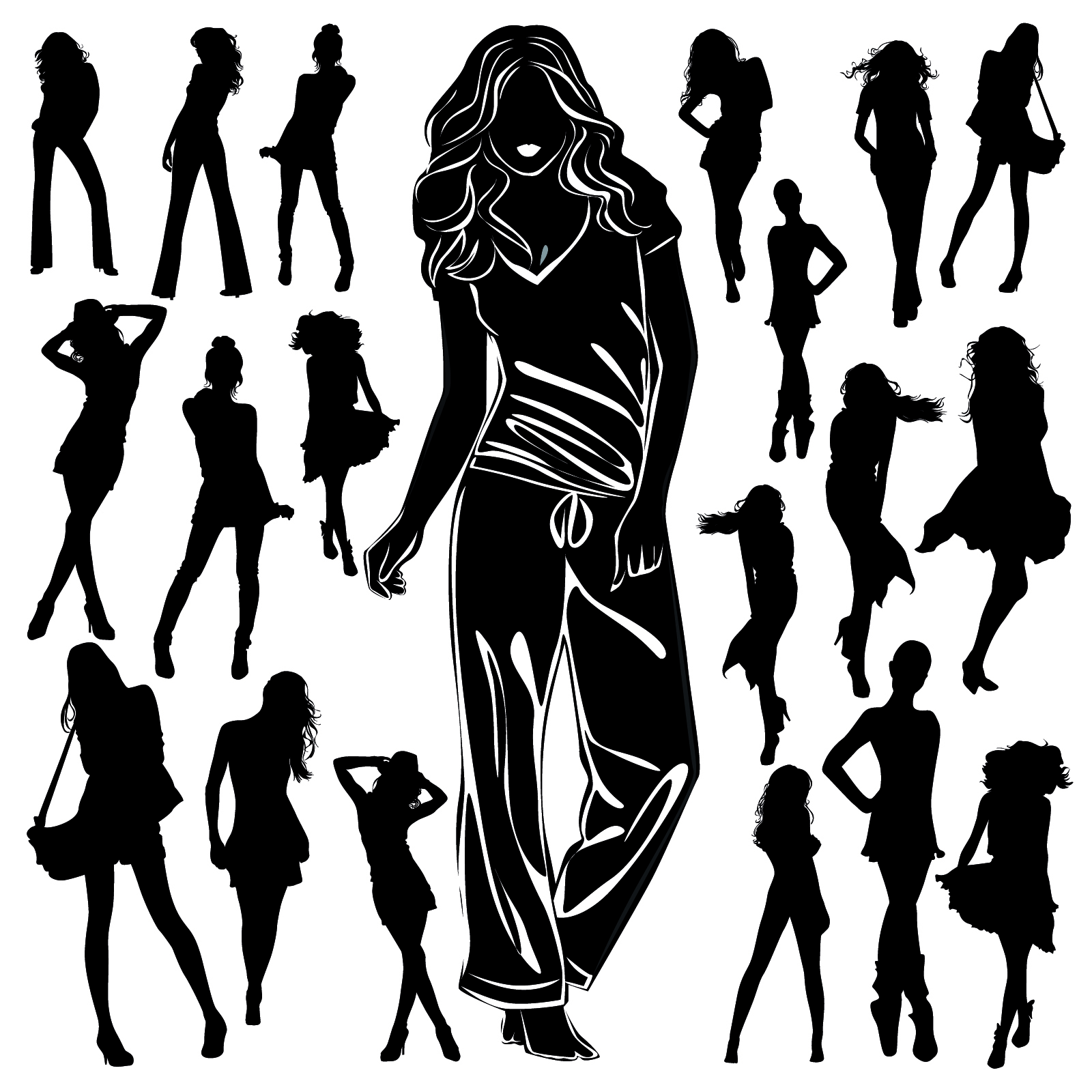 Black Woman Silhouette Vector Free