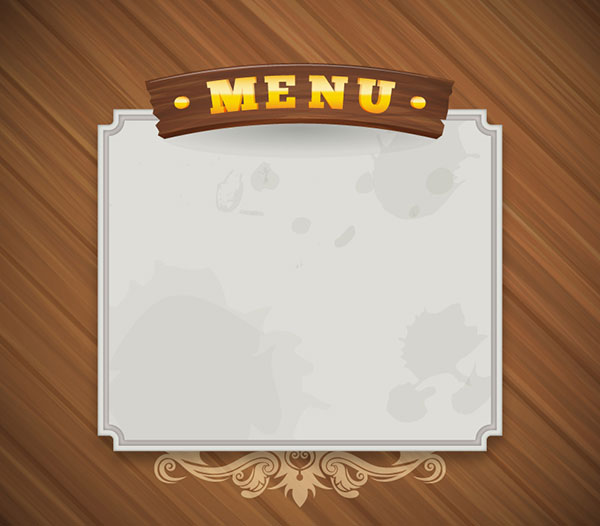 Blank Menu Template Vintage