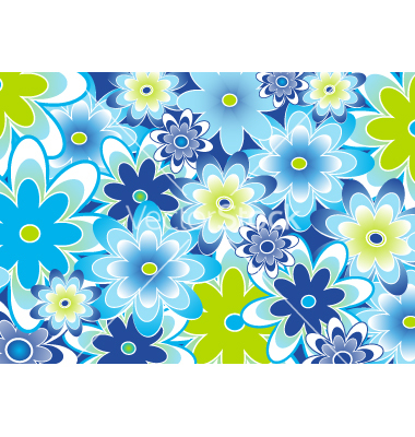 Blue and Green Floral Pattern