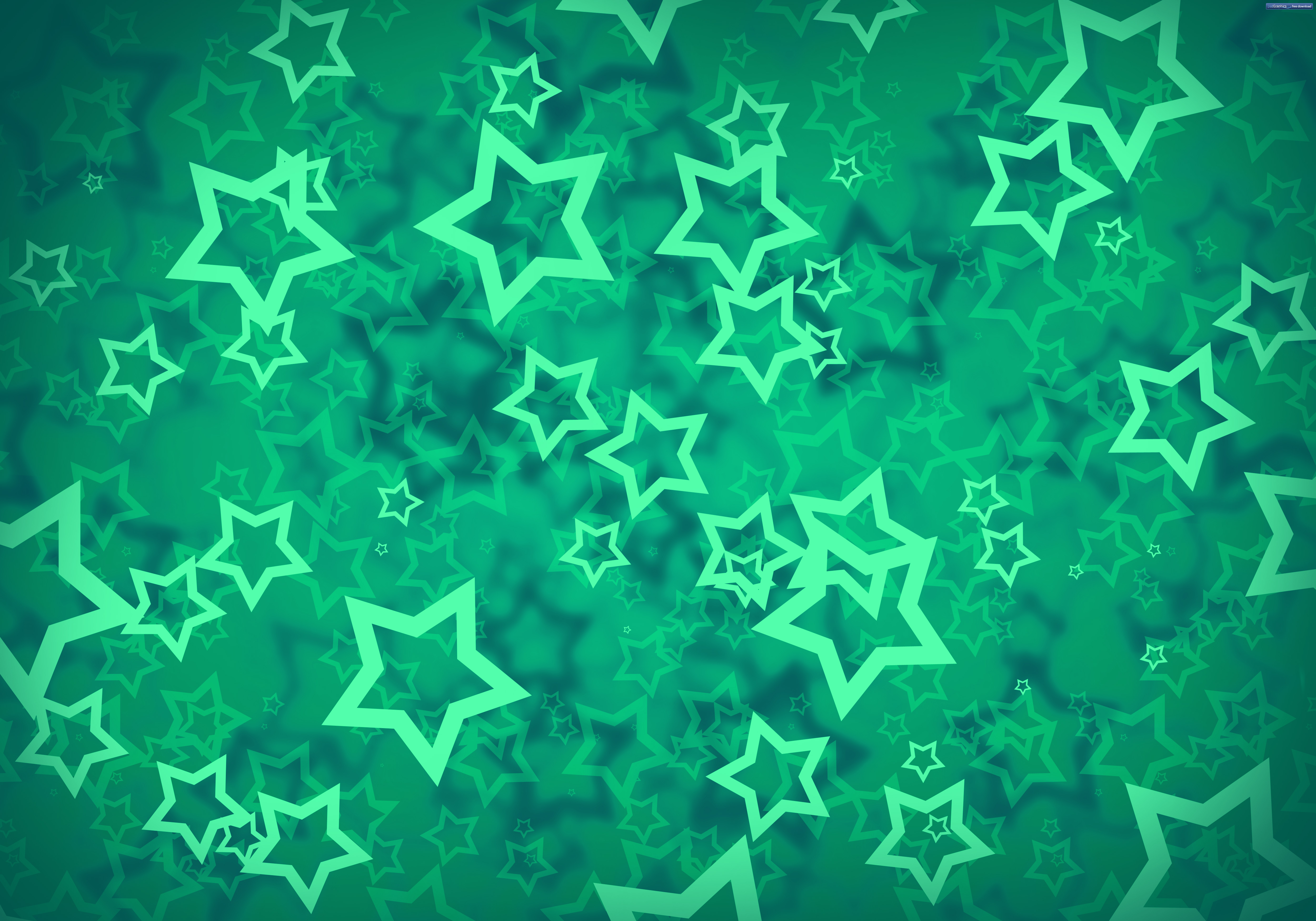 Blue Green Background with Stars