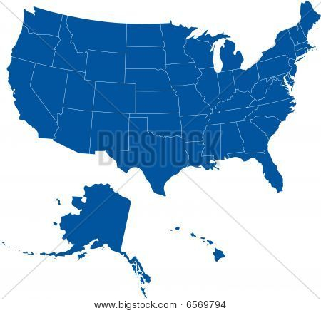 Blue United States Map