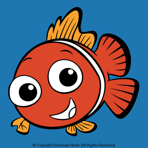 Cartoon Orange Clown Fish