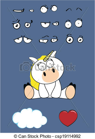 Cartoon Sitting Baby Unicorn Cartoon Sitting Baby Unicorn